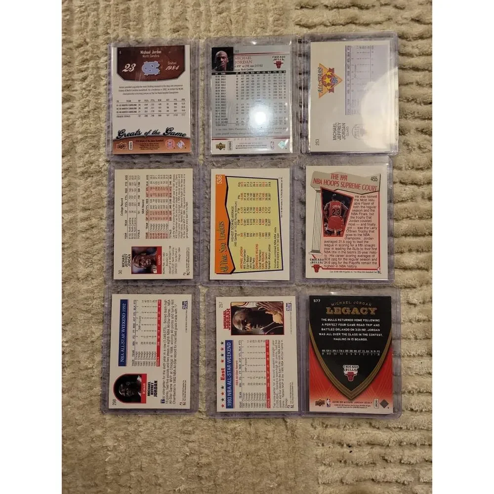 Michael Jordan Lot 9 Cards upper deck Chicago Bulls Basketball Cards